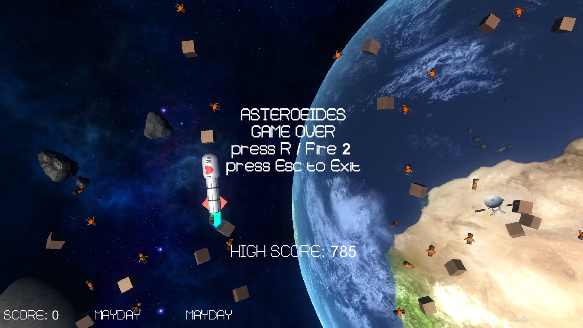 Asteroides, screenshot originale 2